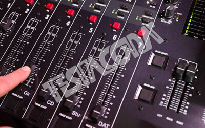 Audio Mixer Fader Operating