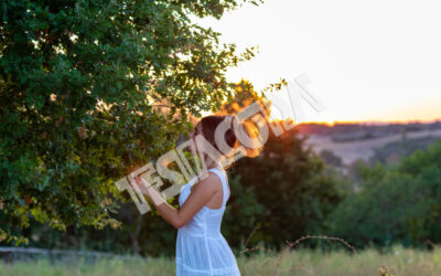 Young Girl in white and the Magic Tree