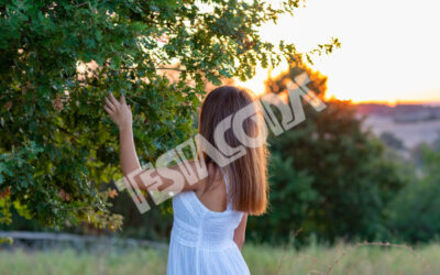 Young Girl in white and the Magic Tree