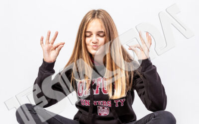 Young Girl in funny oriental pose