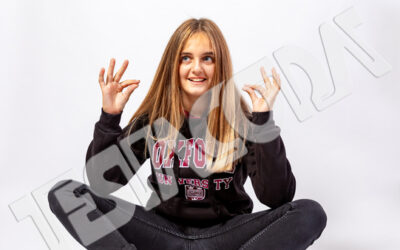 Young Girl in funny oriental pose