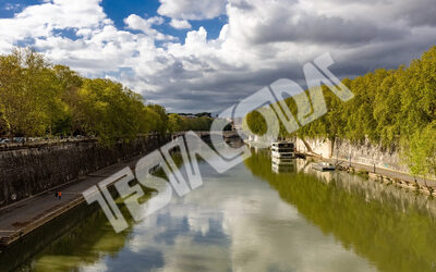 River Tevere from Ponte Sisto, Rome, Italy